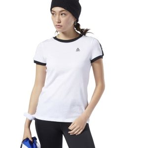 Reebok Training Essentials Linear Logo T Shirt Damen - Weiß - DE 760-WEM